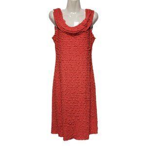 Sleeveless Coral Dress with Tiers of Frills  Size 8 - NWOT